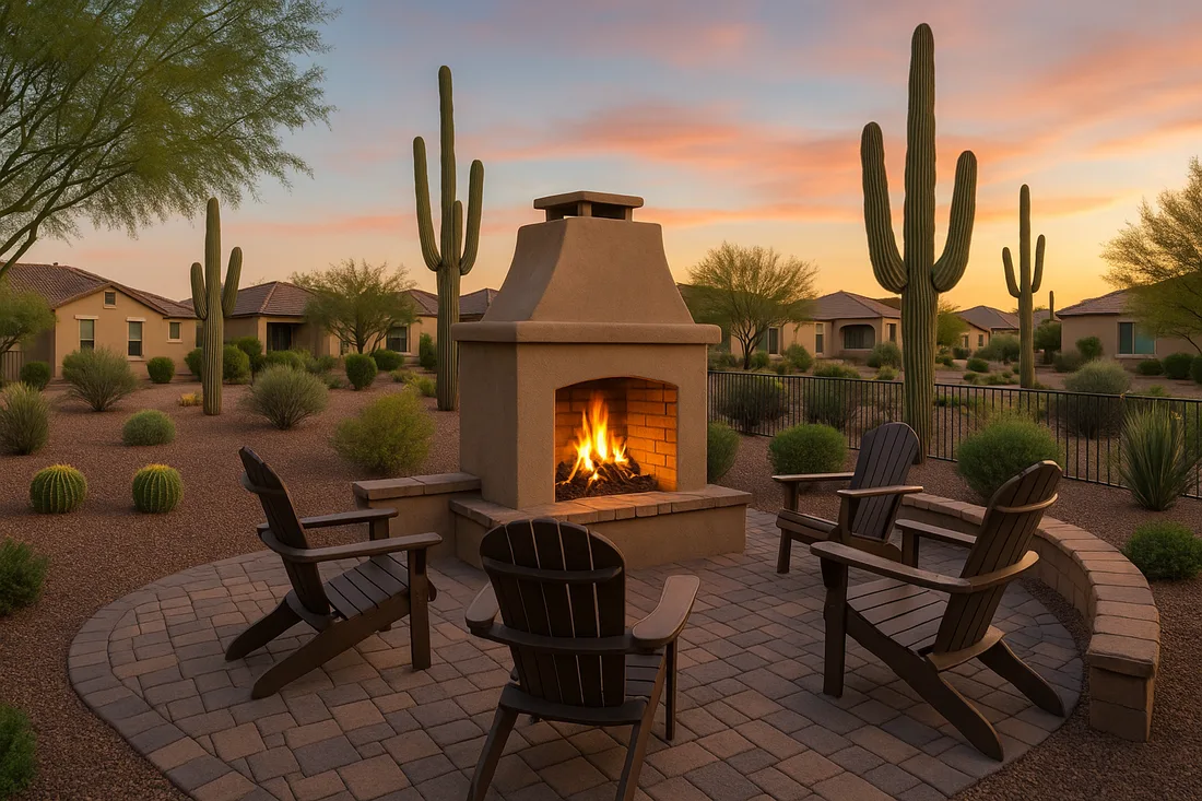 Reference image accompanying Benefits of Installing an Outdoor Fireplace