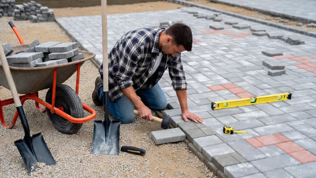 DIY – How to Lay Pavers (Step-by-Step Guide) 6 Step 5 Lay the Pavers